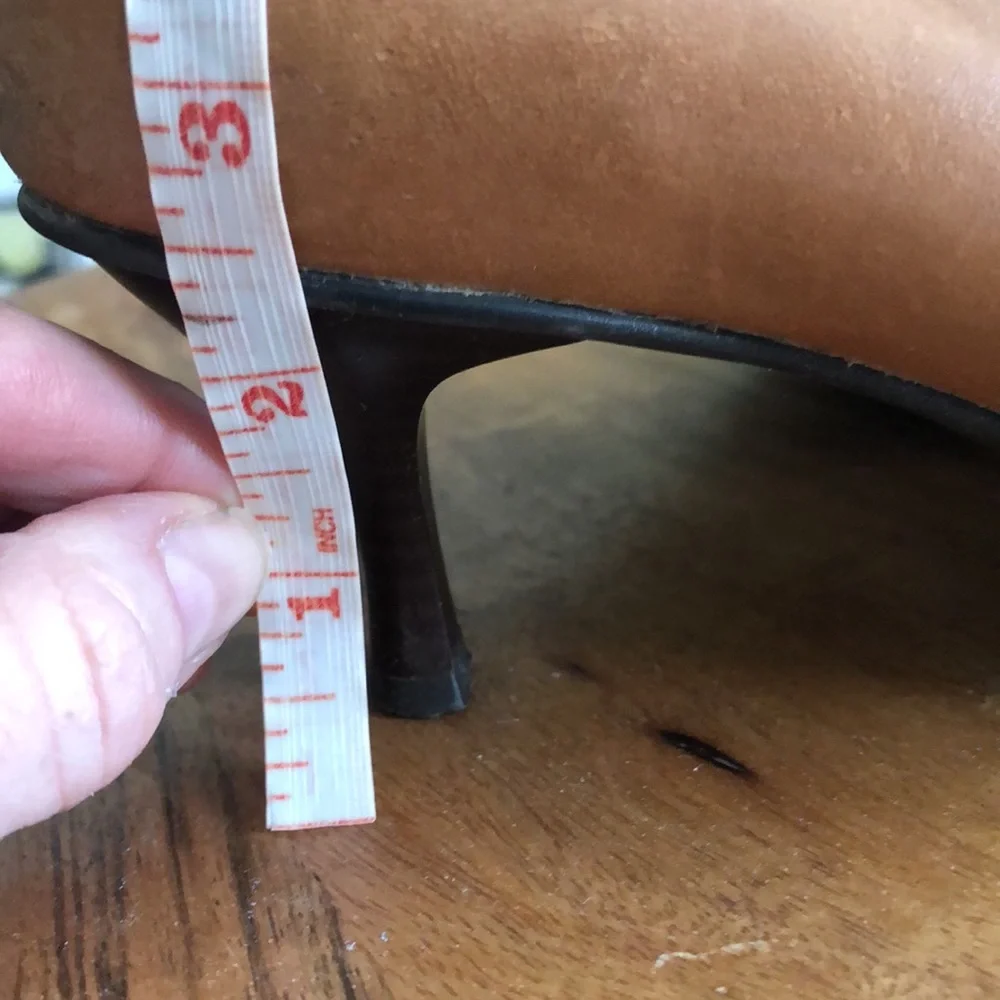 Cathy Jean Brazil Leather Light Brown Leather Heels size 7.5 - Picture 7 of 11
